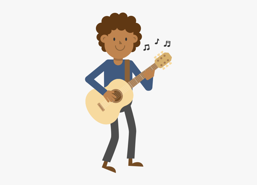 Person Playing Guitar Cartoon, HD Png Download