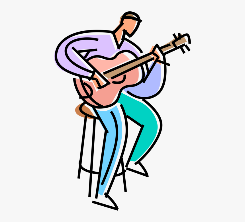 Vector Illustration Of Classical Guitarist Musician - Illustration, HD Png Download