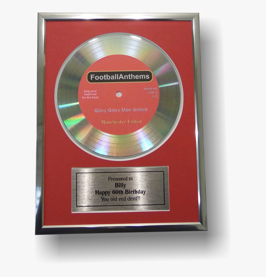 Glory Glory Man United Didi Disc Silver Disc & Frame - Label, HD Png Download