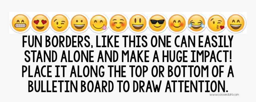 How To Emoji Your Classroom With A Giveaway Cassie - Transparent Emoji Border, HD Png Download