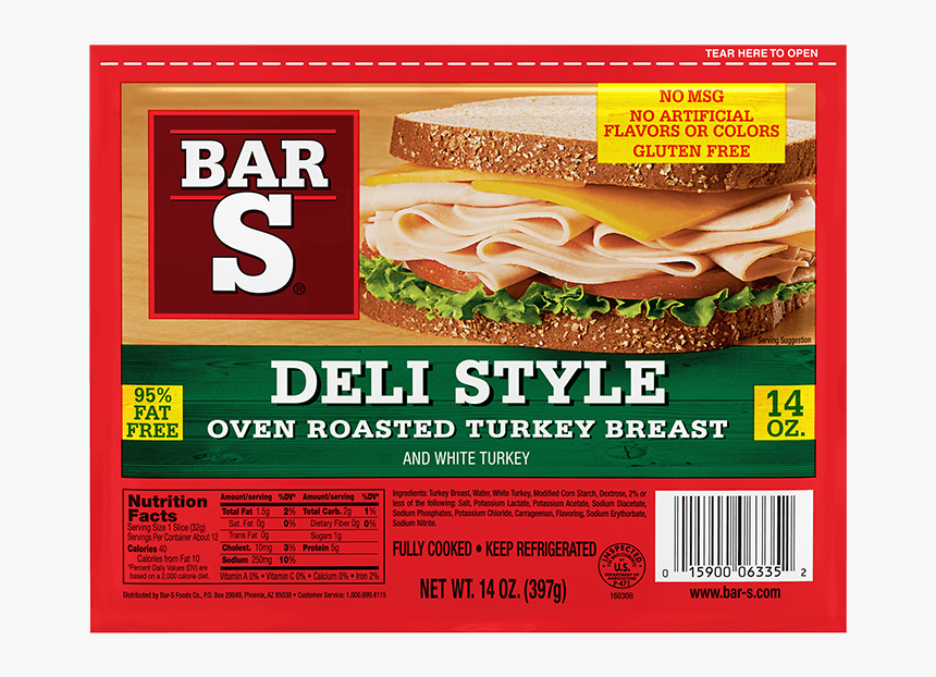 Oven Roasted Turkey Breast - Bar S Deli Style Smoked Ham, HD Png Download