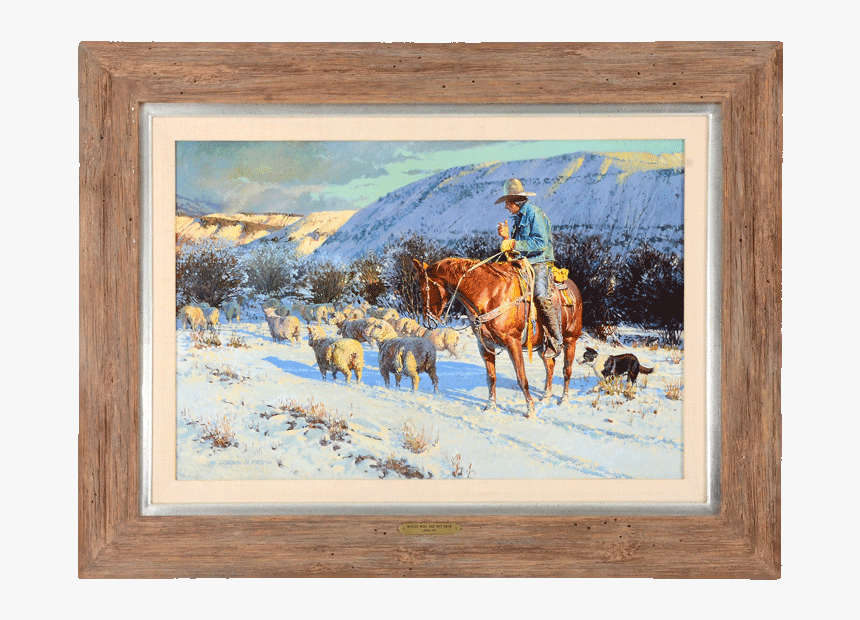 Oil On Board Winter Wool & Wet Snow By Loren Fry - Picture Frame, HD Png Download