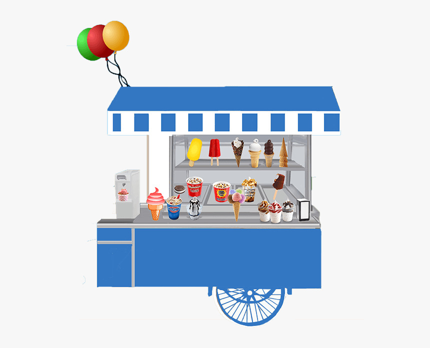 Ice Cream Clipart Booth - Ice Cream Booth Cartoon, HD Png Download