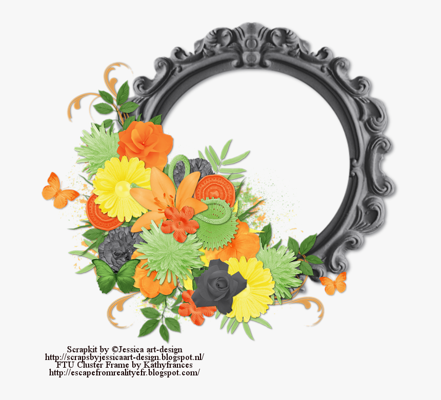 Ftu Cluster Frame Autumn Flowers - Petal, HD Png Download