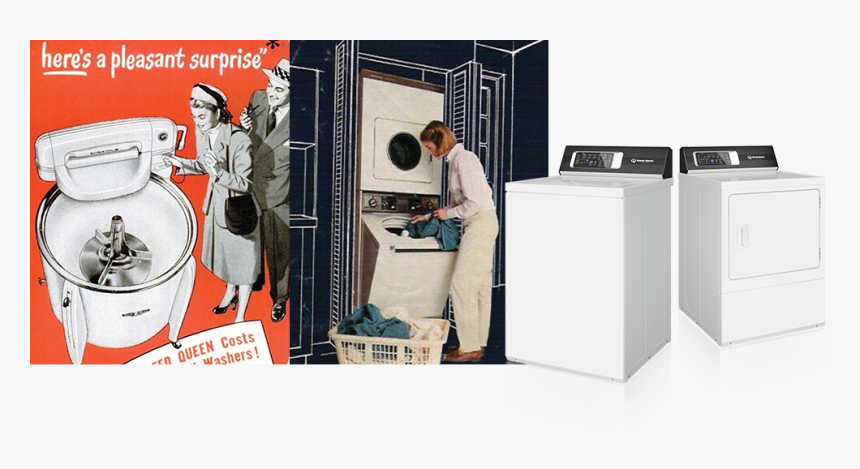 Old Laundry Advertisement And Moderne Use Of Laundry - Speed Queen Coin Advert, HD Png Download