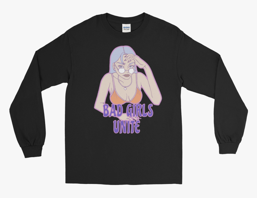 Badgirlsunited Mockup Flat-front Black - T-shirt, HD Png Download