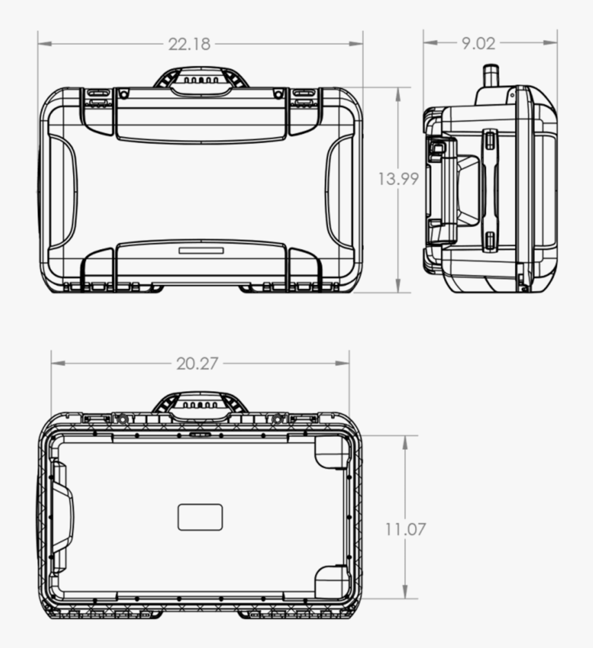 Dimensions Of The Nanuk 935 6 Up Pistol Hard Case - Sketch, HD Png Download