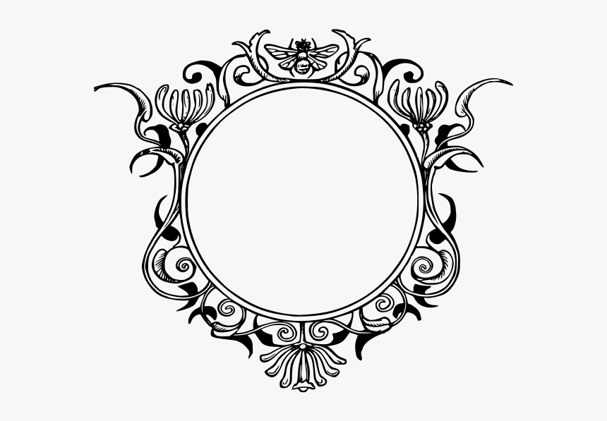 Ornate Frame In Black And White - Ornament Oval Png, Transparent Png
