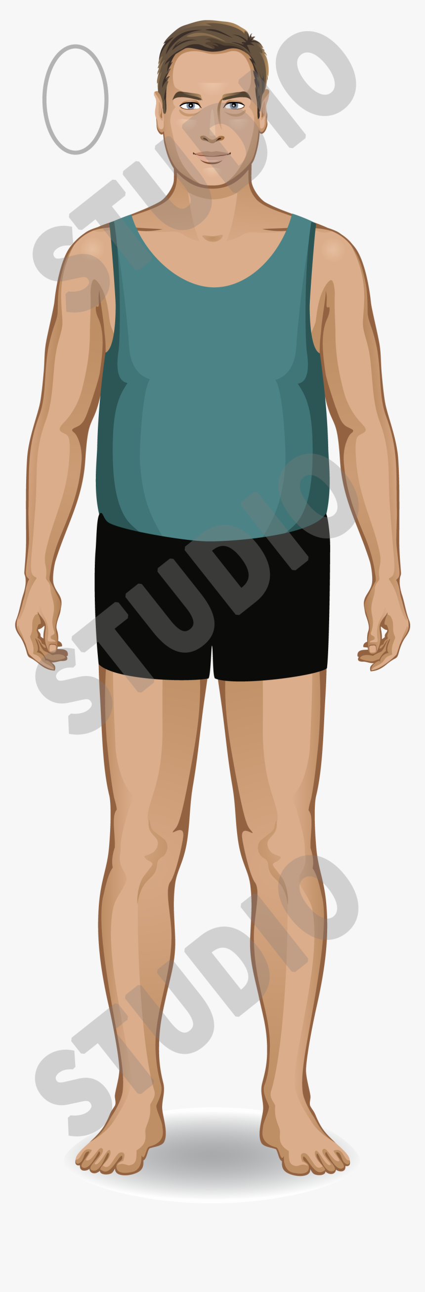 Body Shape Men Cartoon, HD Png Download