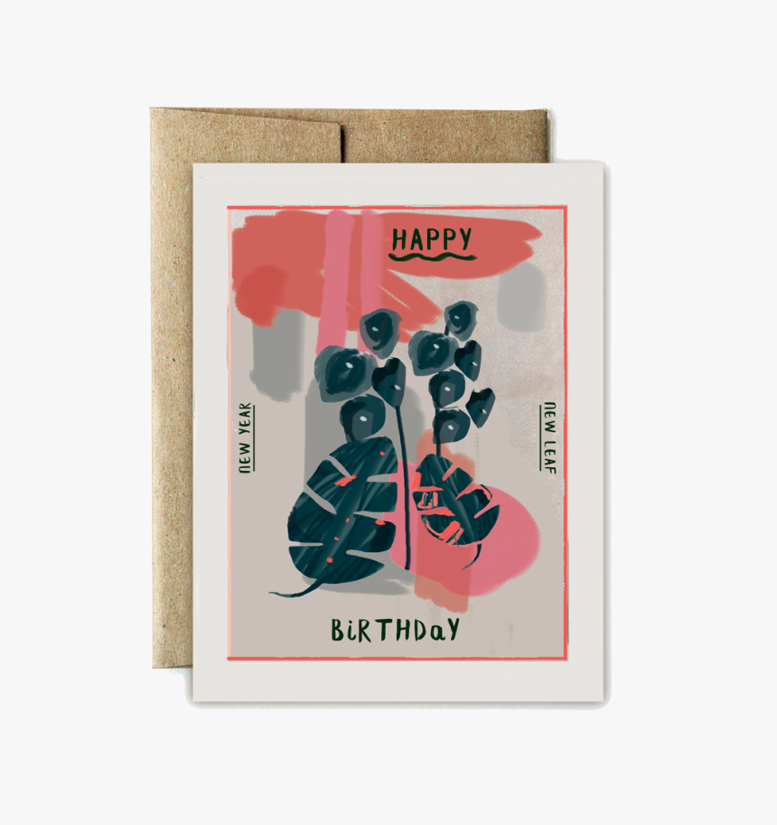 Monstera Birthday Card - Grape, HD Png Download