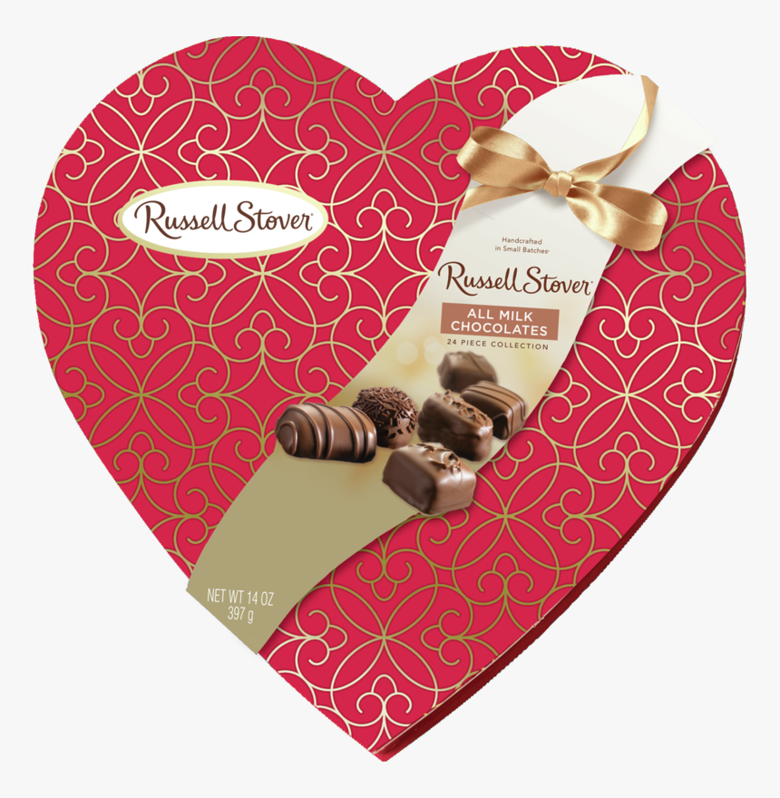 Russell Stover Decorative All Milk Assorted Chocolates - Heart Chocolates Russell Stovers, HD Png Download