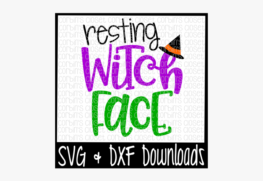 Free Halloween Svg * Resting Witch Face Cut File Crafter - Poster, HD Png Download