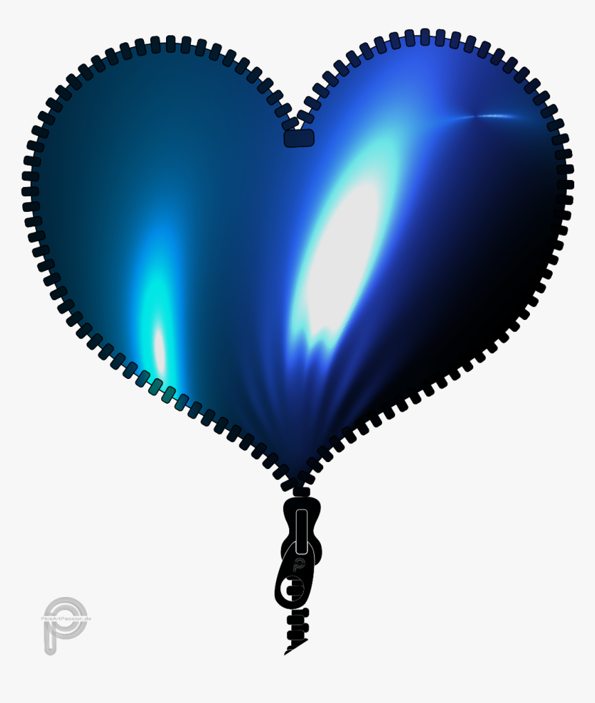 Zipperheart Blue Designelement Lighteffect Heart Zipper - Mill House Maui Logo, HD Png Download