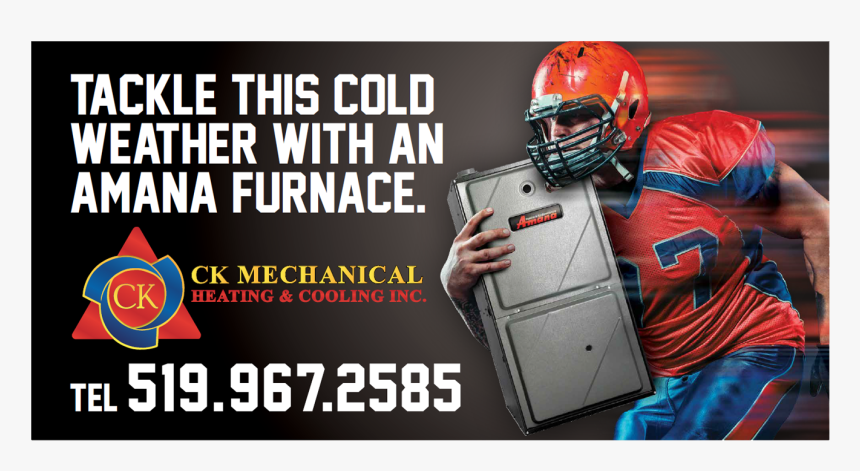 Tackle The Cold With An Amana Furnace From Ck Mechanical - Kick American Football, HD Png Download
