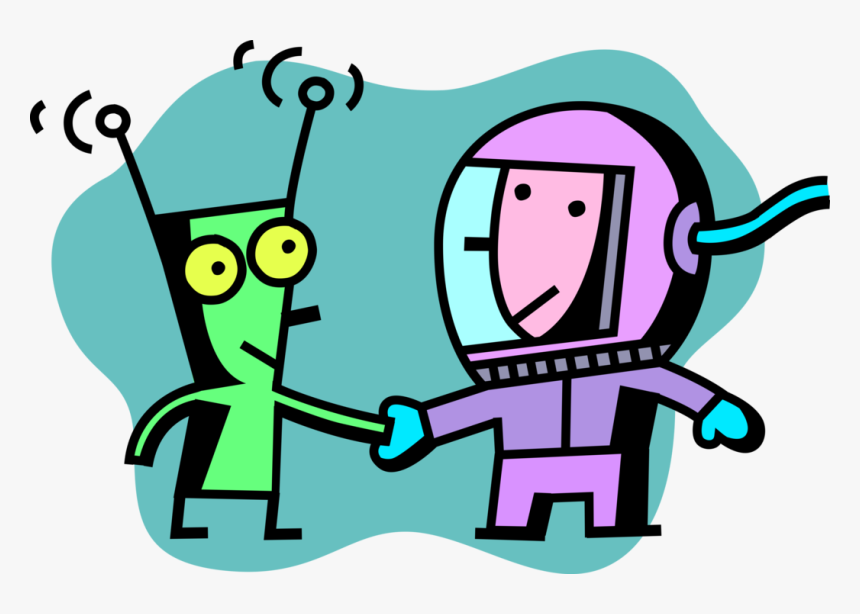 Vector Illustration Of Astronaut Shakes Hands With, HD Png Download
