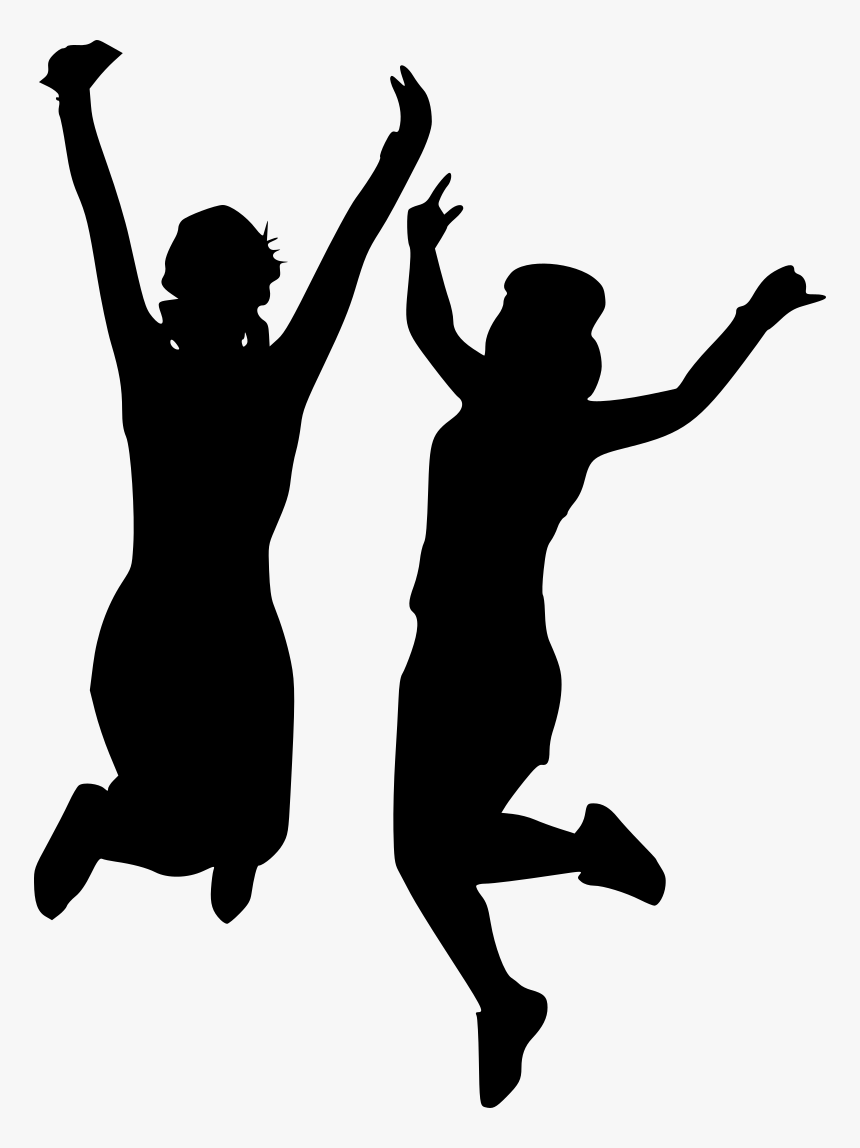 Happy Girls Silhouette 2 - Block Basketball, HD Png Download