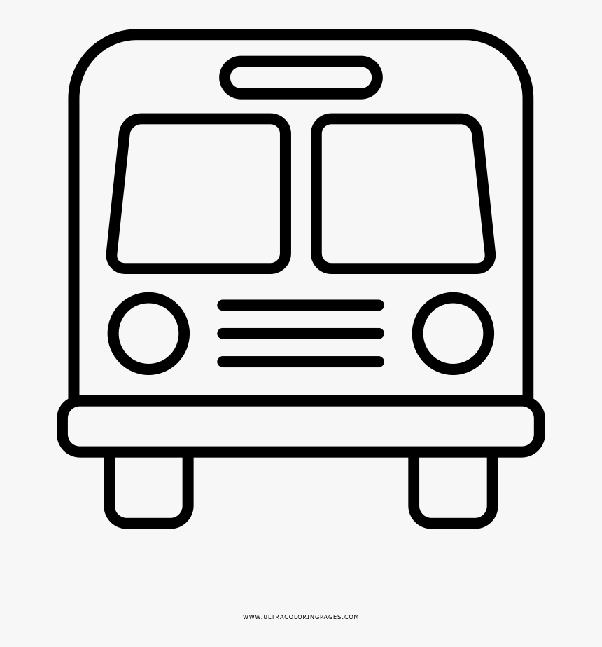 Bus Coloring Page - Frente De Onibus Desenho, HD Png Download