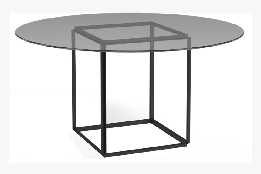 Iron Black Frame, Smoked Glass Table Top,new Works,dining - Table, HD Png Download