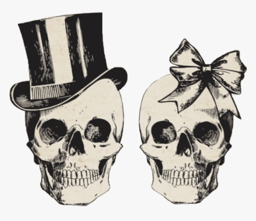 #skull #skulls #husband #wife #man #woman #tophat #bow - Stock The Bar Halloween Invitation, HD Png Download