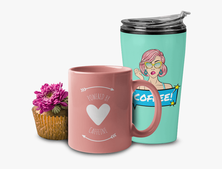 Mug Mockup - Floral Design, HD Png Download