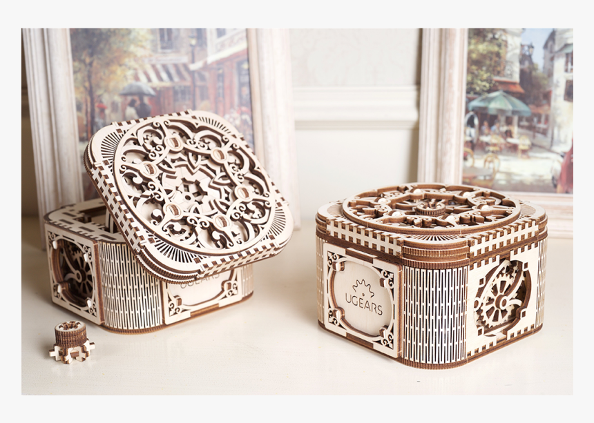 2 Side By Side Ugears Treasure Box 
 Class - Casket, HD Png Download