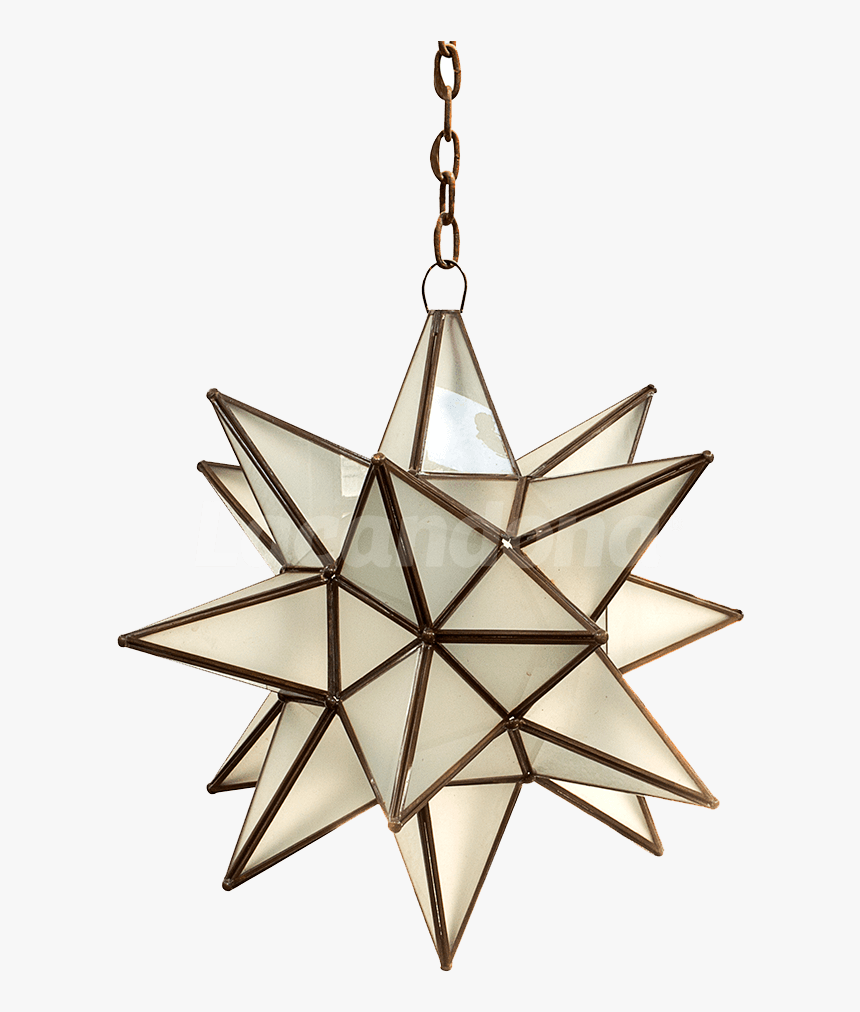 Lampara Estrella De Cristal - Moravian Star Lantern Glass Pattern, HD Png Download