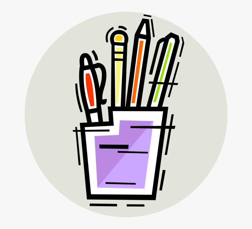 Vector Illustration Of Assorted Pen And Pencil Writing - Illustration, HD Png Download