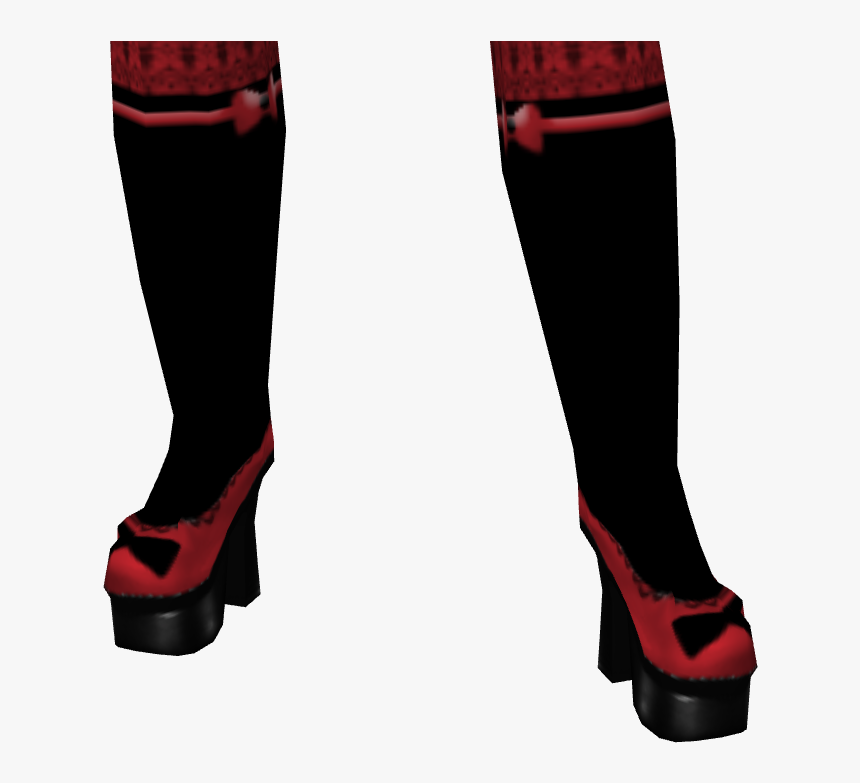 Avatar Red And Black Lolita Heels With Knee High Socks - Basic Pump, HD Png Download