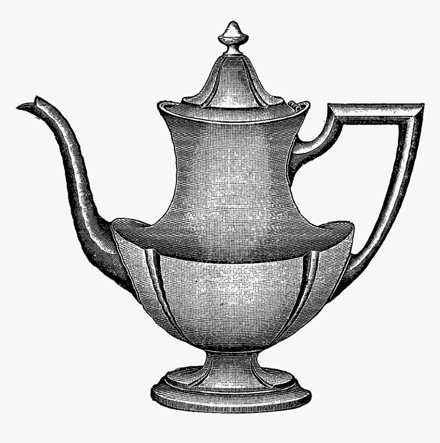 Coffee Pot Clip Art Vintage Silver - Teapot, HD Png Download