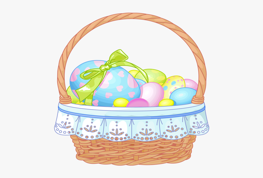 Basket Of Easter Eggs Clipart, HD Png Download