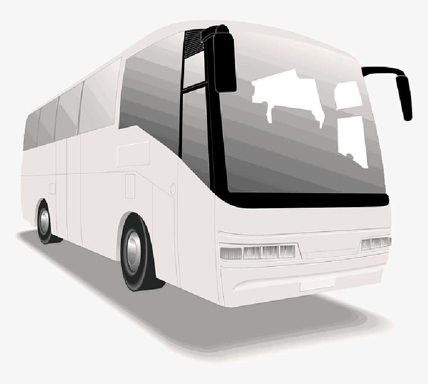 Bus, White, Travel, Vector, 3 Bathrooms - Tour Bus Vector, HD Png Download