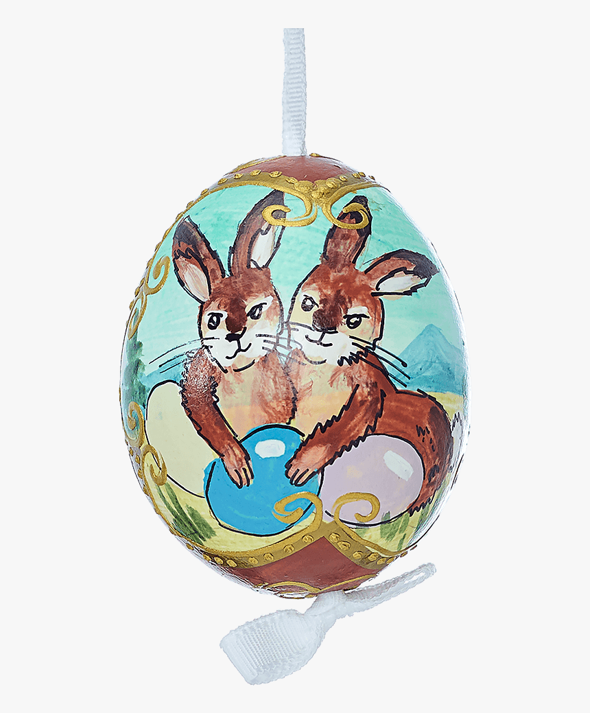 Easter Egg Brown Pair Of Rabbits With Easter Eggs - Cartoon, HD Png Download