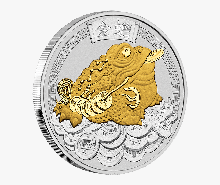 Money Toad 2018 1oz Silver Gilded Coin - Money Toad Diamond Pendant, HD Png Download