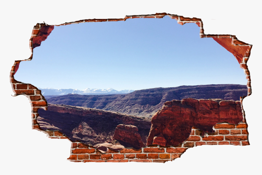 Zapwalls Decals Canyon Perspective Looking At Mountains - Breaking Wall Png, Transparent Png