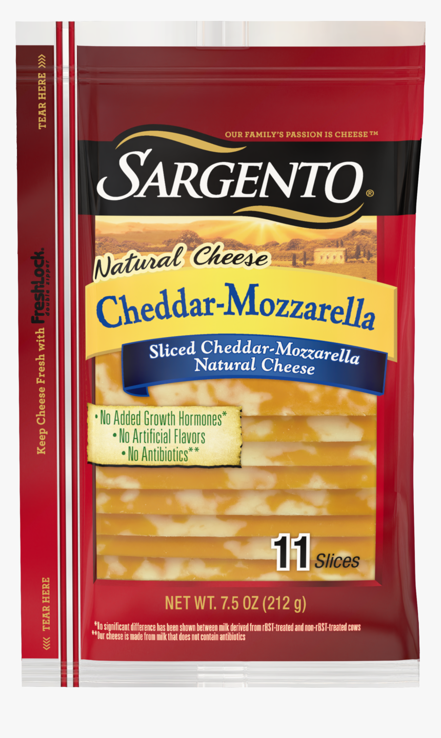 Sargento® sliced Cheddar Mozzarella Natural Cheese - Cheddar Cheese Slices, HD Png Download