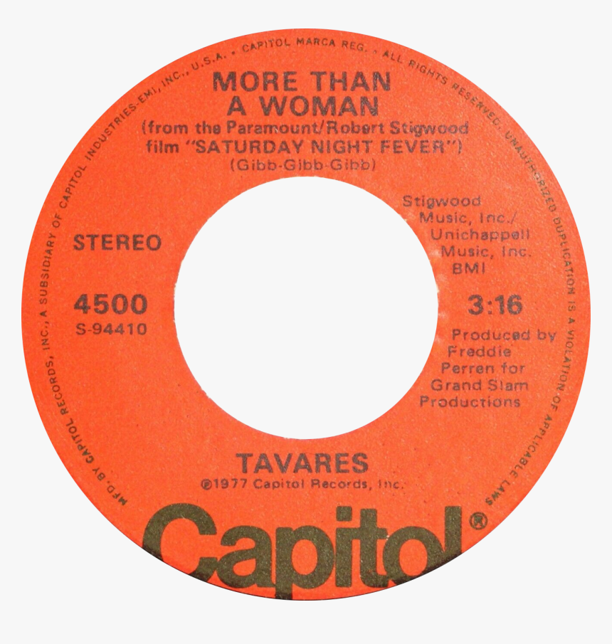 More Than A Woman By Tavares Side-a Us Vinyl - Circle, HD Png Download