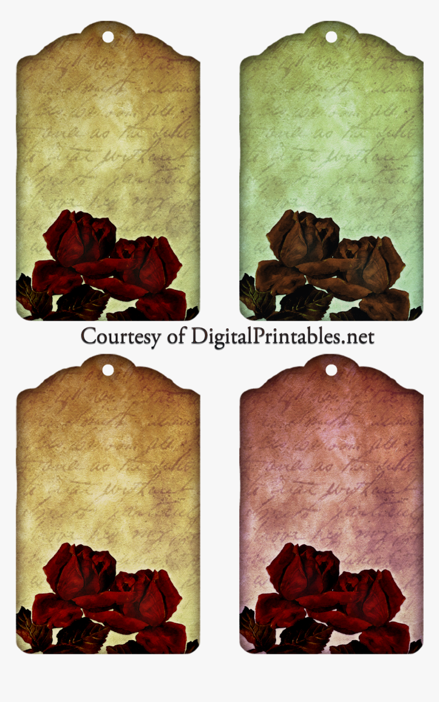 Free Printables Vintage Tags - Garden Roses, HD Png Download