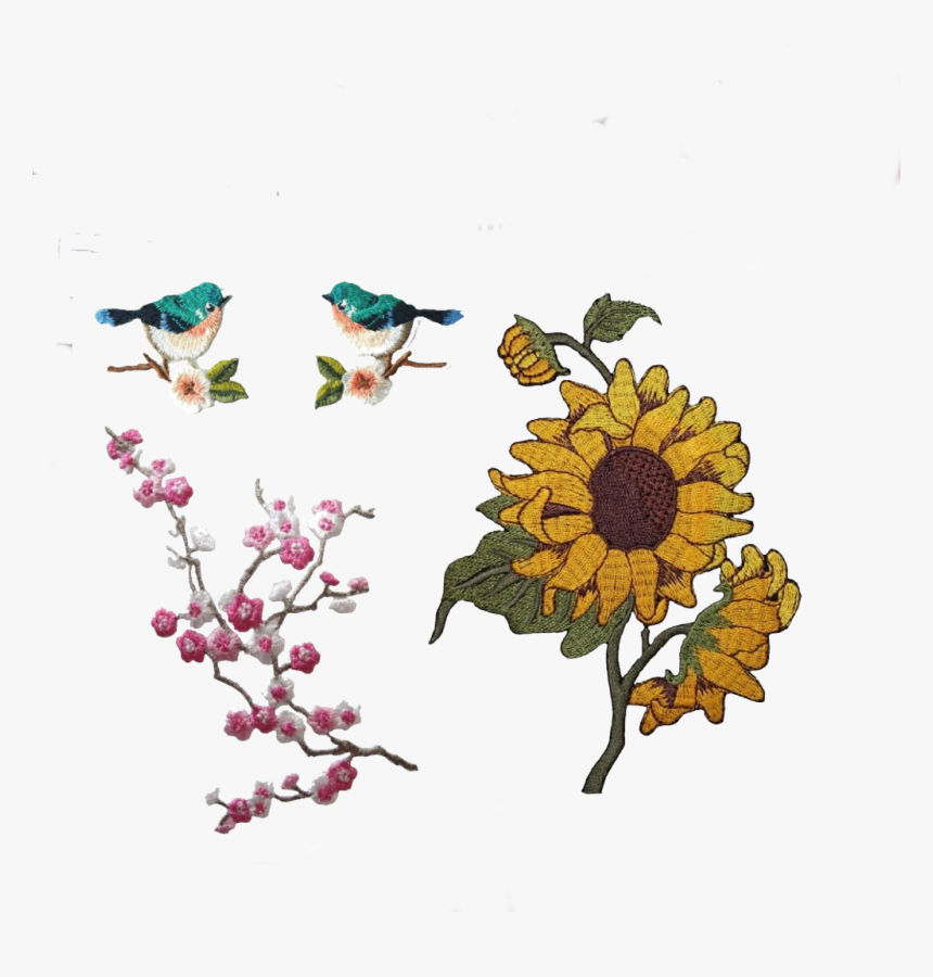 Editing, Pngs, And Overlays Image - Embroidered Sunflower, Transparent Png