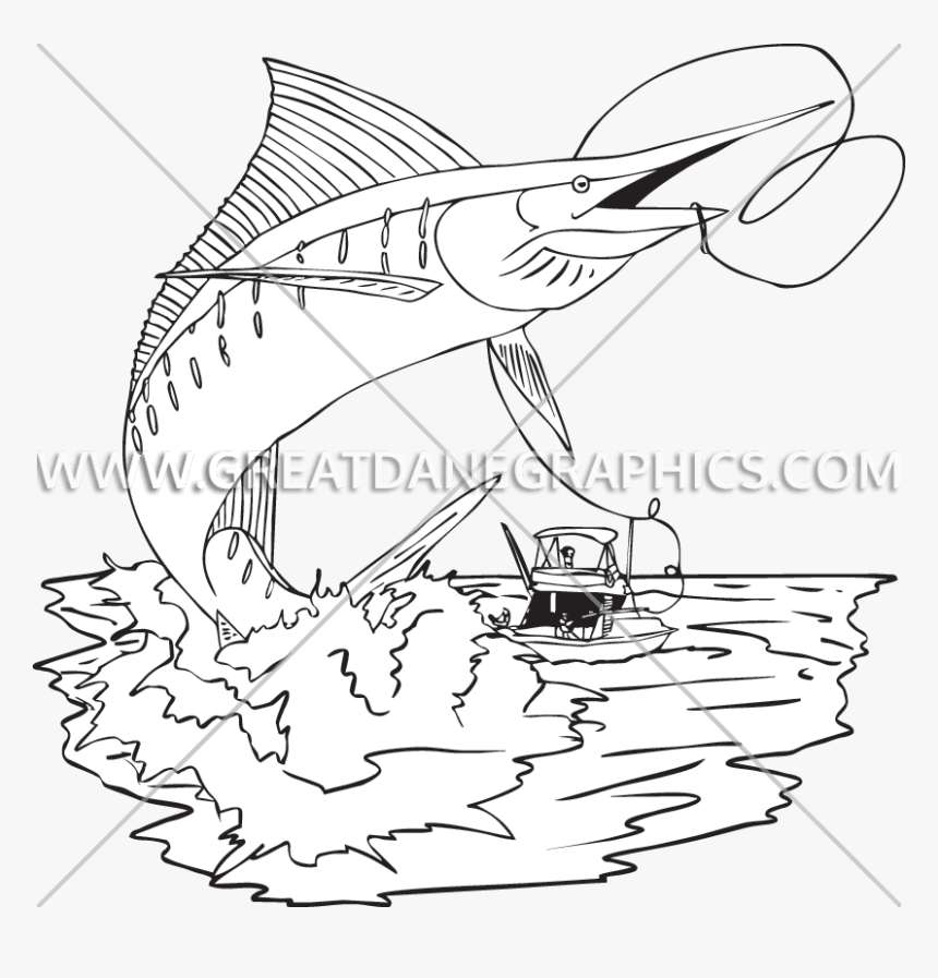 Marlin Fish Clipart Png Free Download Marlin Fishing - Illustration, Transparent Png