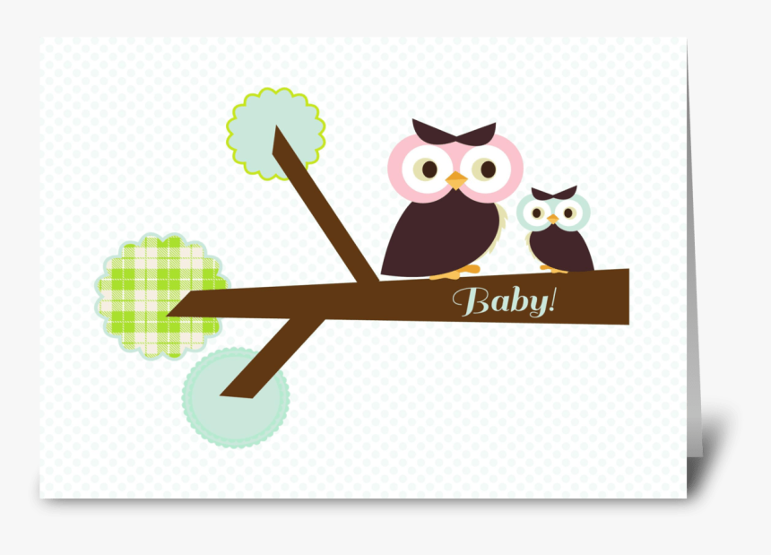 Owl Baby Shower Greeting Card - Cartoon, HD Png Download