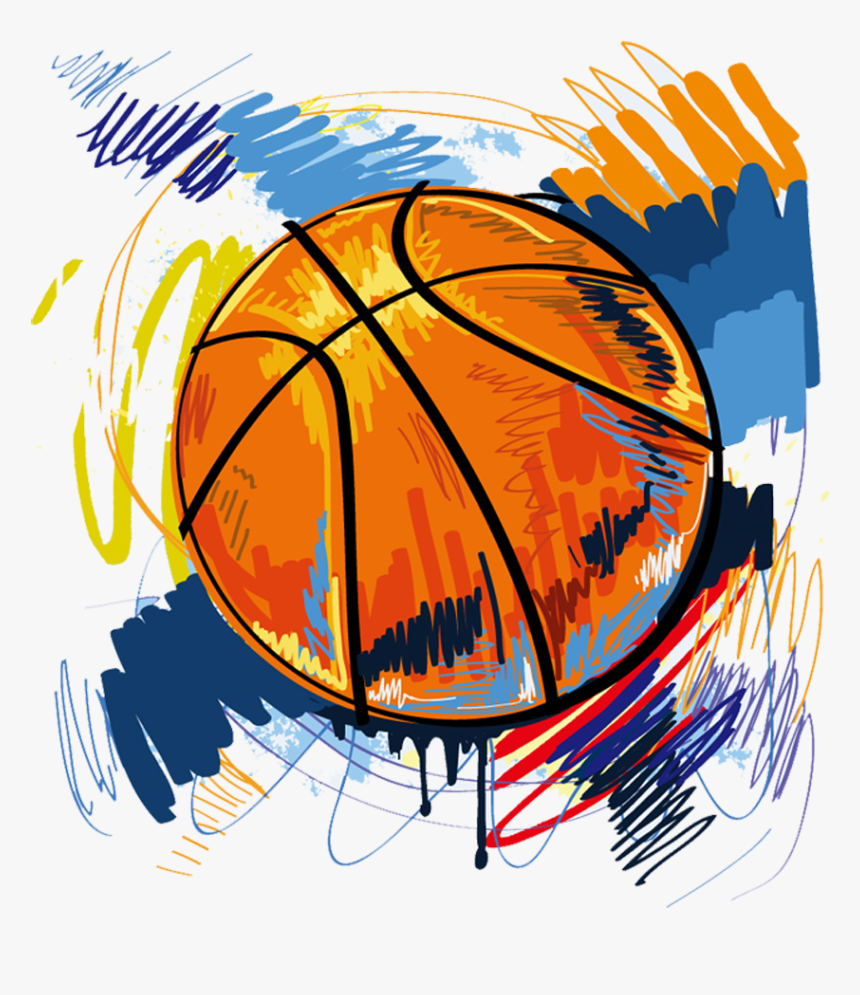 Free Clipart Of Basketball Designs Stock T-shirt Basketball, HD Png Download