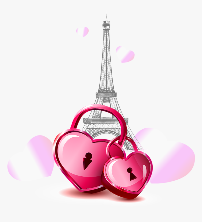 Este Gráficos Es Rojo En Forma De Corazon De Paris - Icon Png Transparent Heart Lock, Png Download