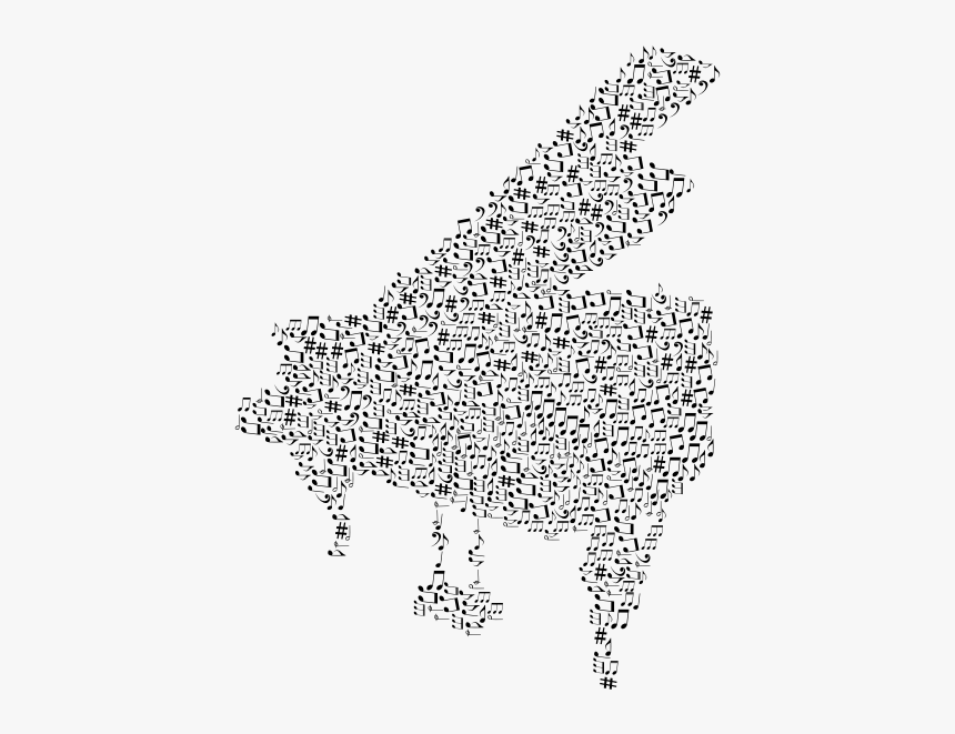Grand Piano With Musical Notes - Piano And Music Notes, HD Png Download