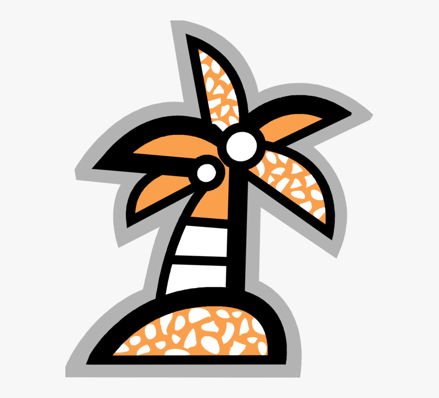 Vector Illustration Of Arecaceae Palm Tree With Coconuts, HD Png Download