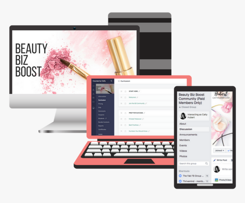 Beauty Biz Boost Computer Mockup - Personal Computer, HD Png Download