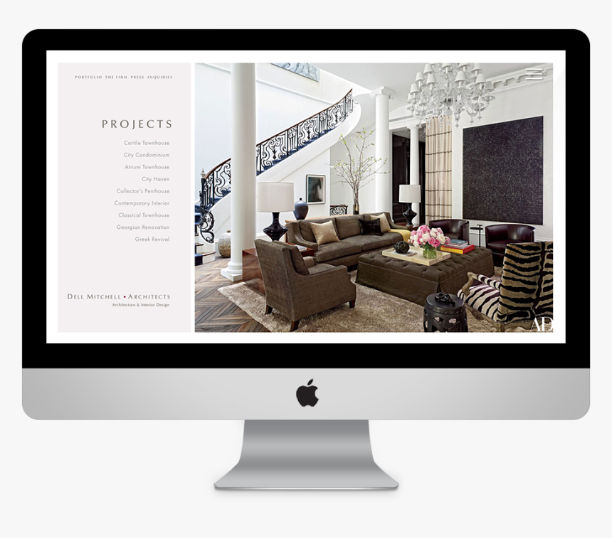 Dell Mitchell Architects Portfolio - Living Room With Steps Stairs, HD Png Download