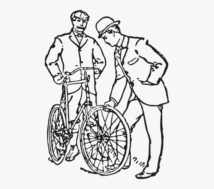 Antique Bicycle Men - Bike Vintage Mens Art, HD Png Download