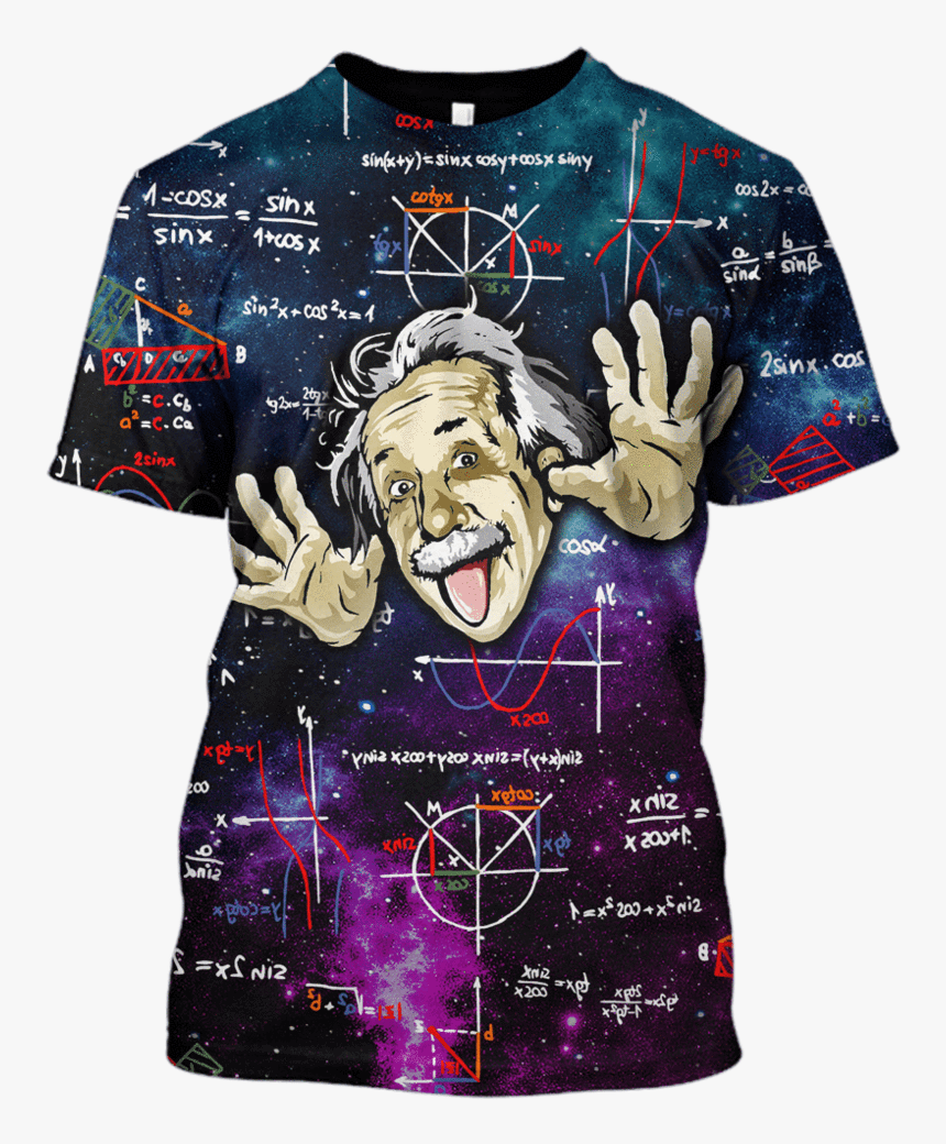 Albert Einstein Thinking Outerspace Custom T-shirt - 3d Mikiny, HD Png Download