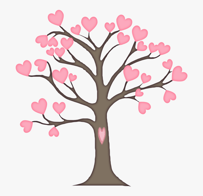 Imágenes Infantiles- Arbol De Corazones Rosas K5wdbstree01p9q5 - Silhouette Of A Bare Tree, HD Png Download