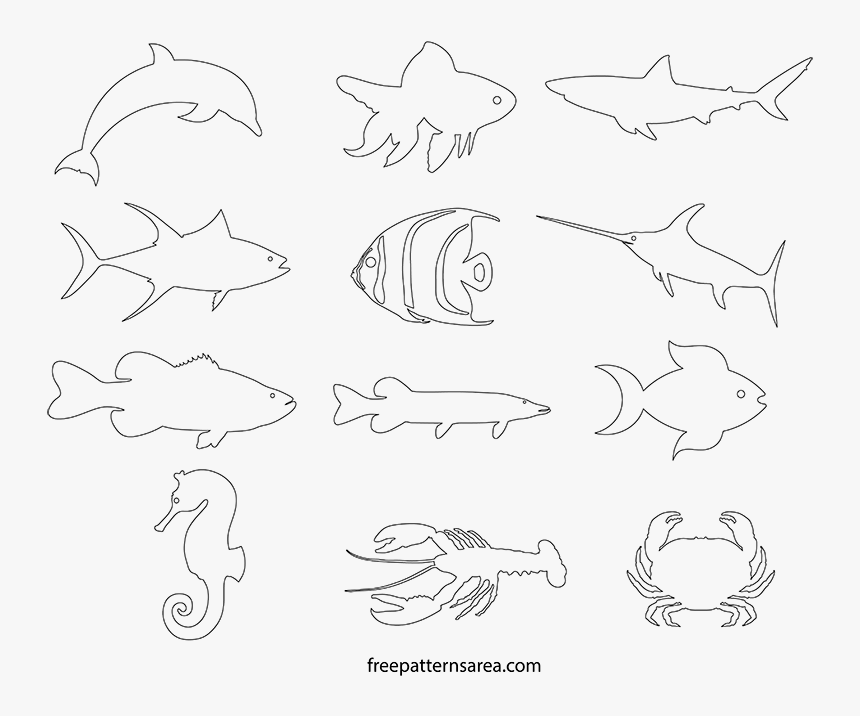 Fish Printable Template, HD Png Download